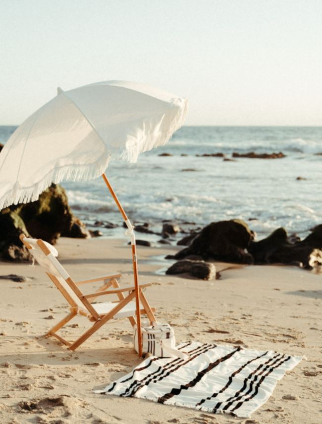 The Holiday Beach Umbrella - Antique White Holiday Beach Umbrella Business & Pleasure Co 