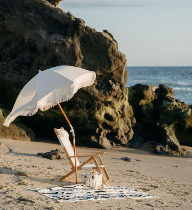 The Holiday Beach Umbrella - Antique White Holiday Beach Umbrella Business & Pleasure Co 