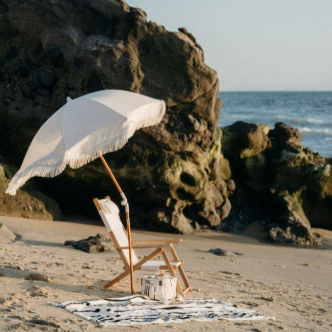 The Holiday Beach Umbrella - Antique White Holiday Beach Umbrella Business & Pleasure Co 