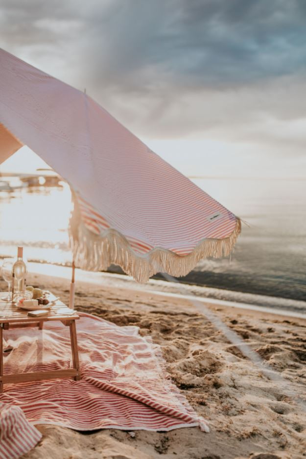 The Premium Beach Tent - Lauren's Pink Stripe Premium Beach Tent Business & Pleasure Co 