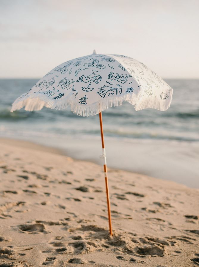 The Holiday Beach Umbrella - Le Basque Navy Holiday Beach Umbrella Business & Pleasure Co 