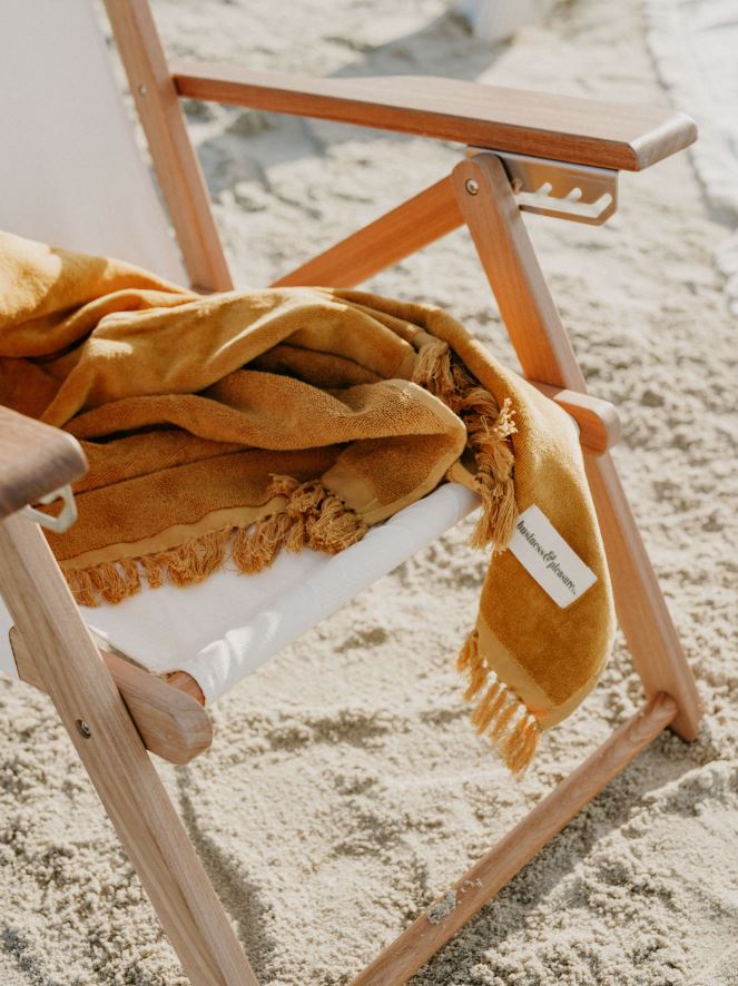 The Beach Towel - Vintage Gold Beach Towel Business & Pleasure Co 