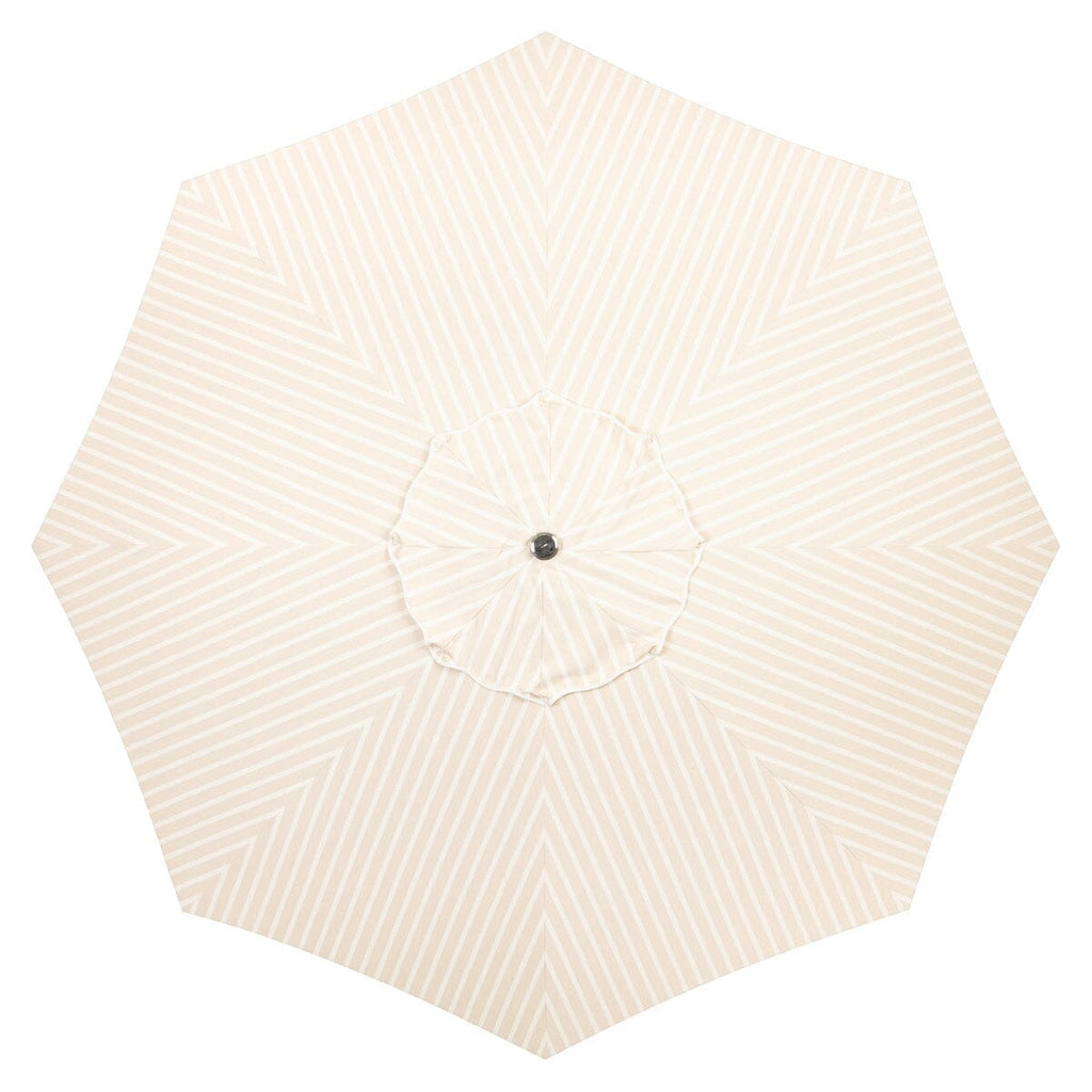 Terrace Umbrella in Monaco Natural Stripe | Antique White Frame Terrace Umbrella Kit Business & Pleasure Co. 