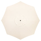 Terrace Umbrella in Monaco Natural Stripe | Antique White Frame Terrace Umbrella Kit Business & Pleasure Co. 