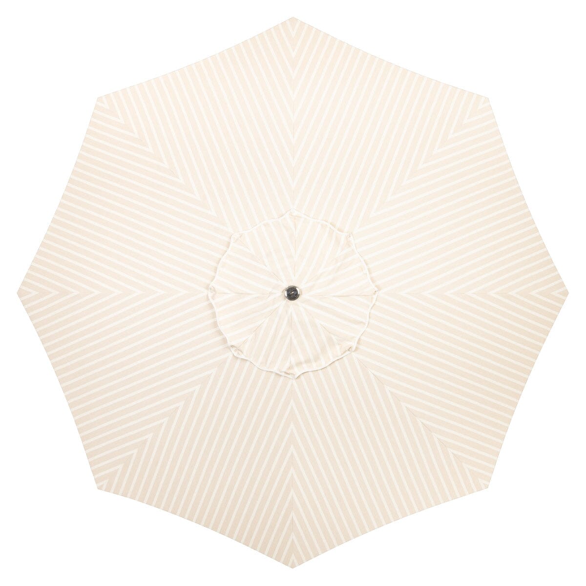 Terrace Umbrella in Monaco Natural Stripe | Antique White Frame Terrace Umbrella Kit Business & Pleasure Co. 