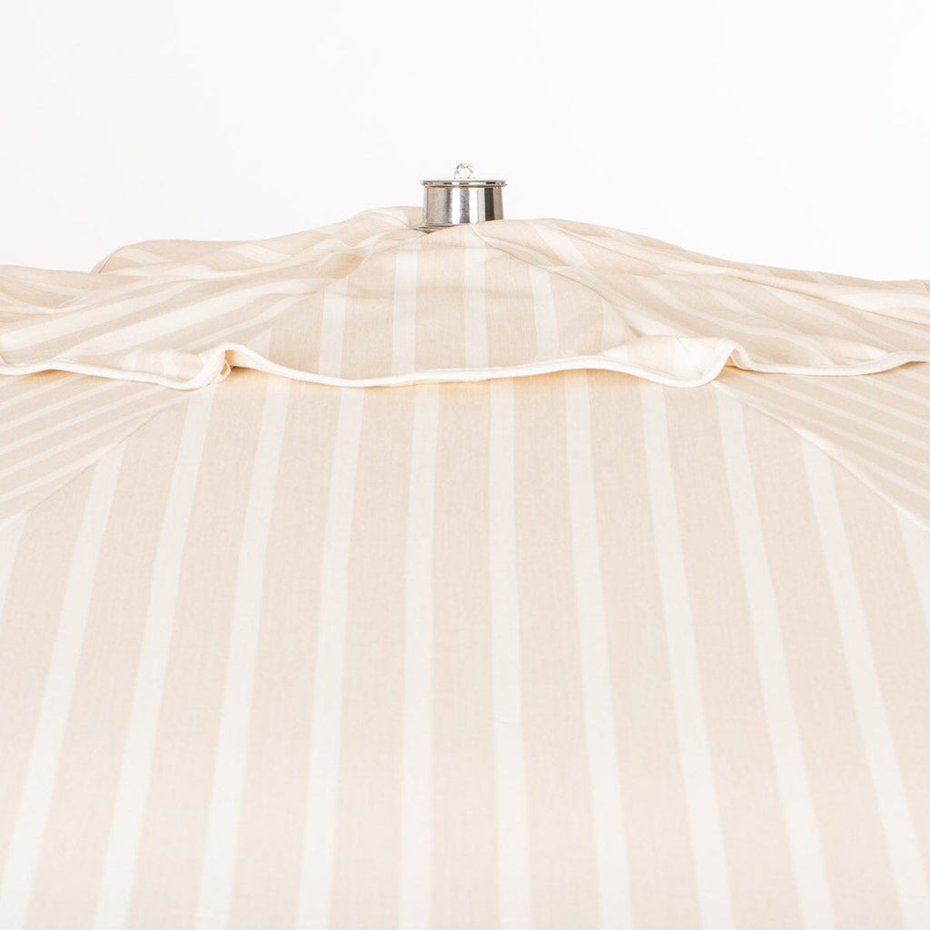 Terrace Umbrella in Monaco Natural Stripe | Antique White Frame Terrace Umbrella Kit Business & Pleasure Co. 
