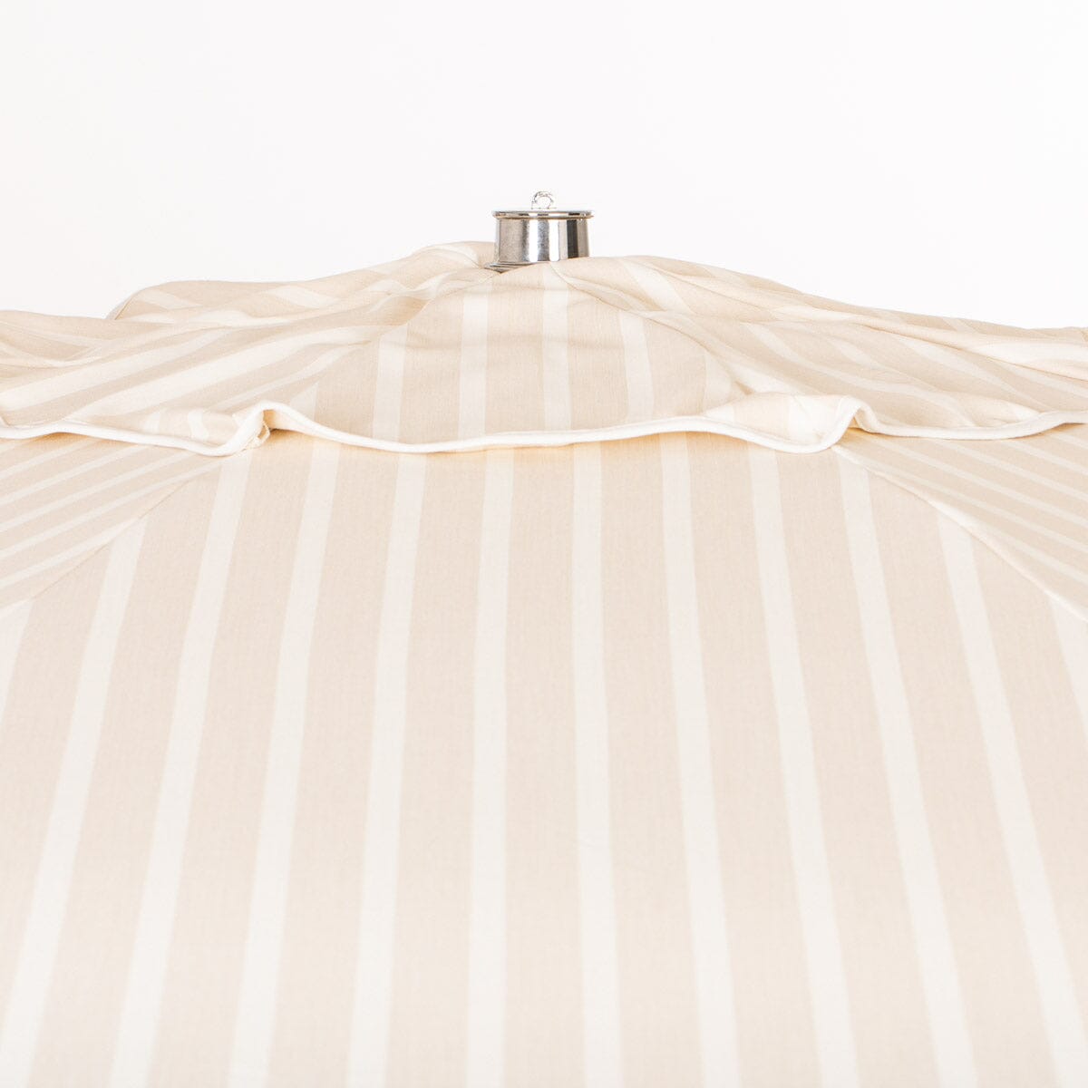 Terrace Umbrella in Monaco Natural Stripe | Antique White Frame Terrace Umbrella Kit Business & Pleasure Co. 