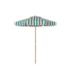 The Terrace Umbrella in Bistro Green Stripe by Business & Pleasure Co. - 7' Span