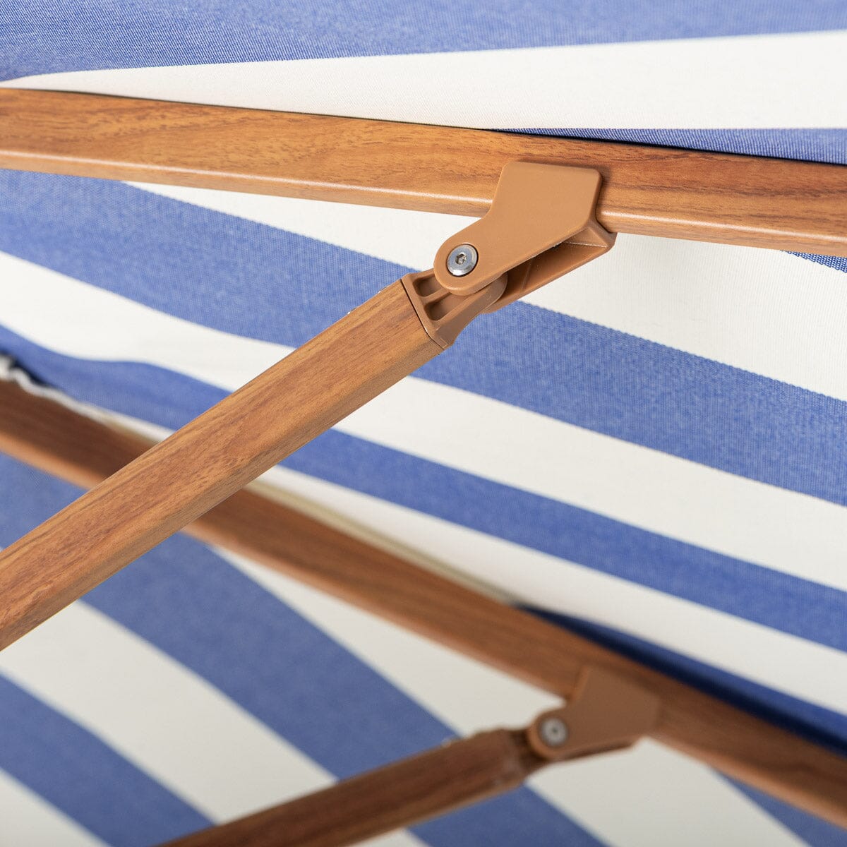 The Terrace Umbrella in Crew Mediterranean Blue Stripe by Business & Pleasure Co. - Detail Shot