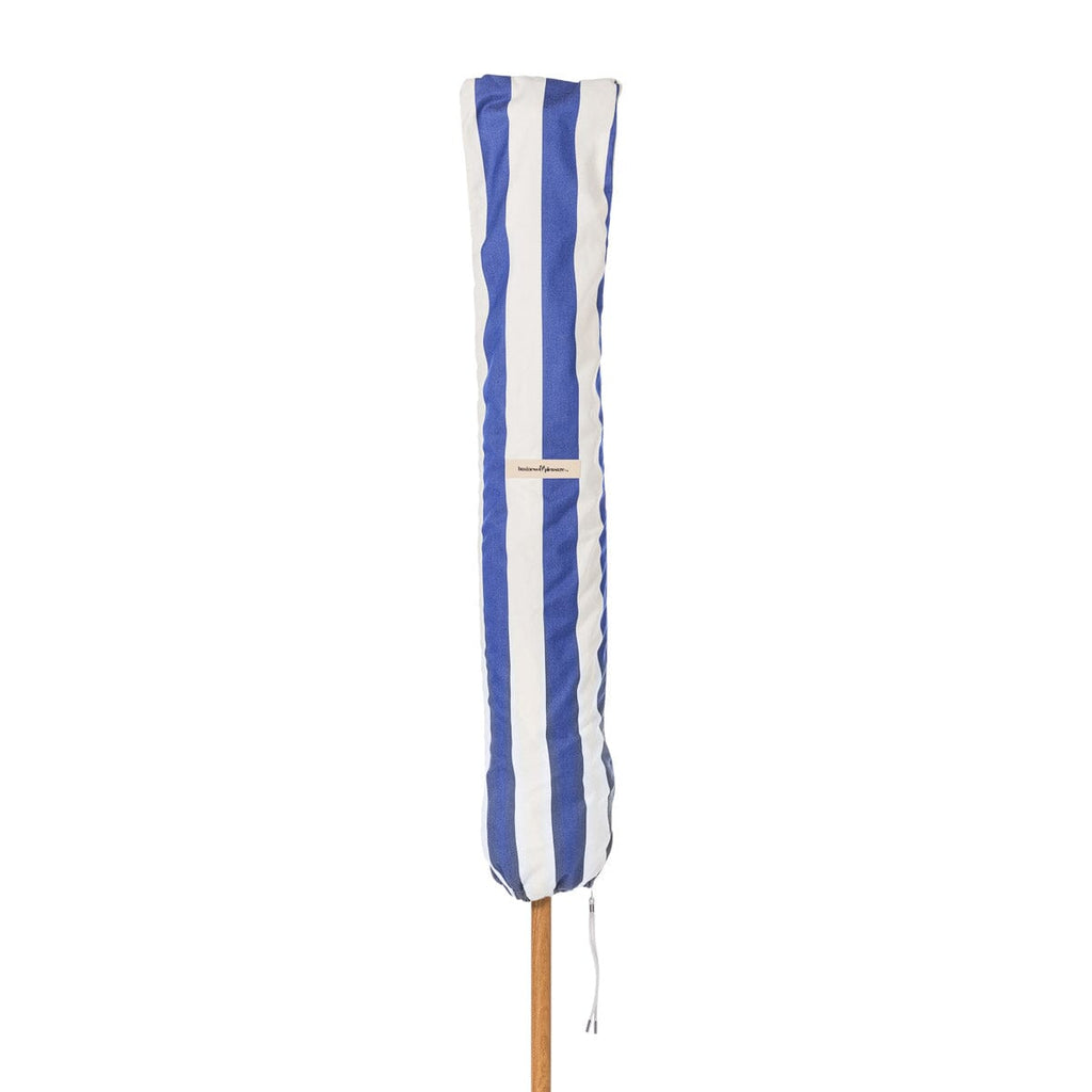 The Terrace Umbrella in Crew Mediterranean Blue Stripe by Business & Pleasure Co. - Detail Shot
