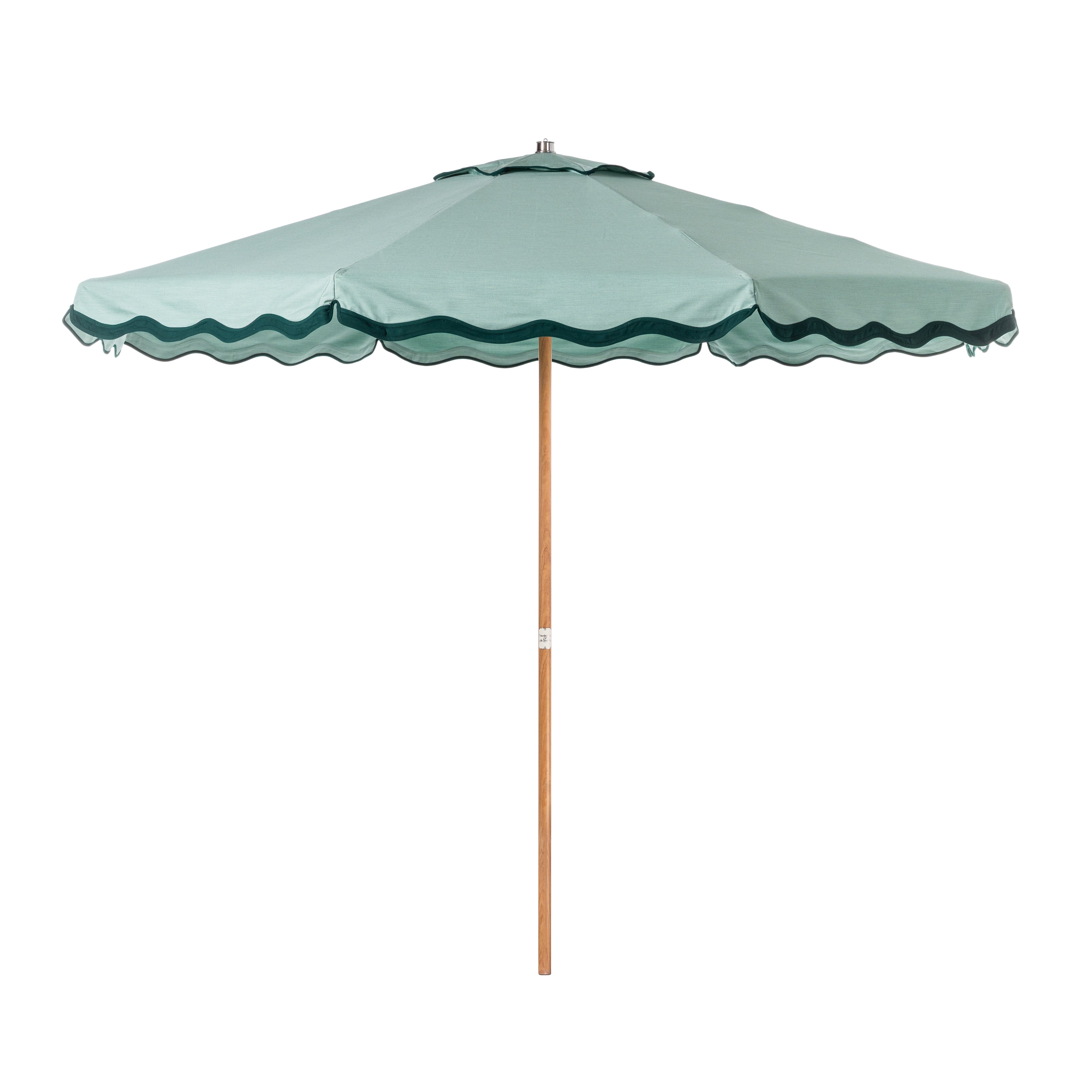Product image of Terrace Umbrella in Rivie Green | Transfer Teak Frame Terrace Umbrella Kit Business & Pleasure Co. 