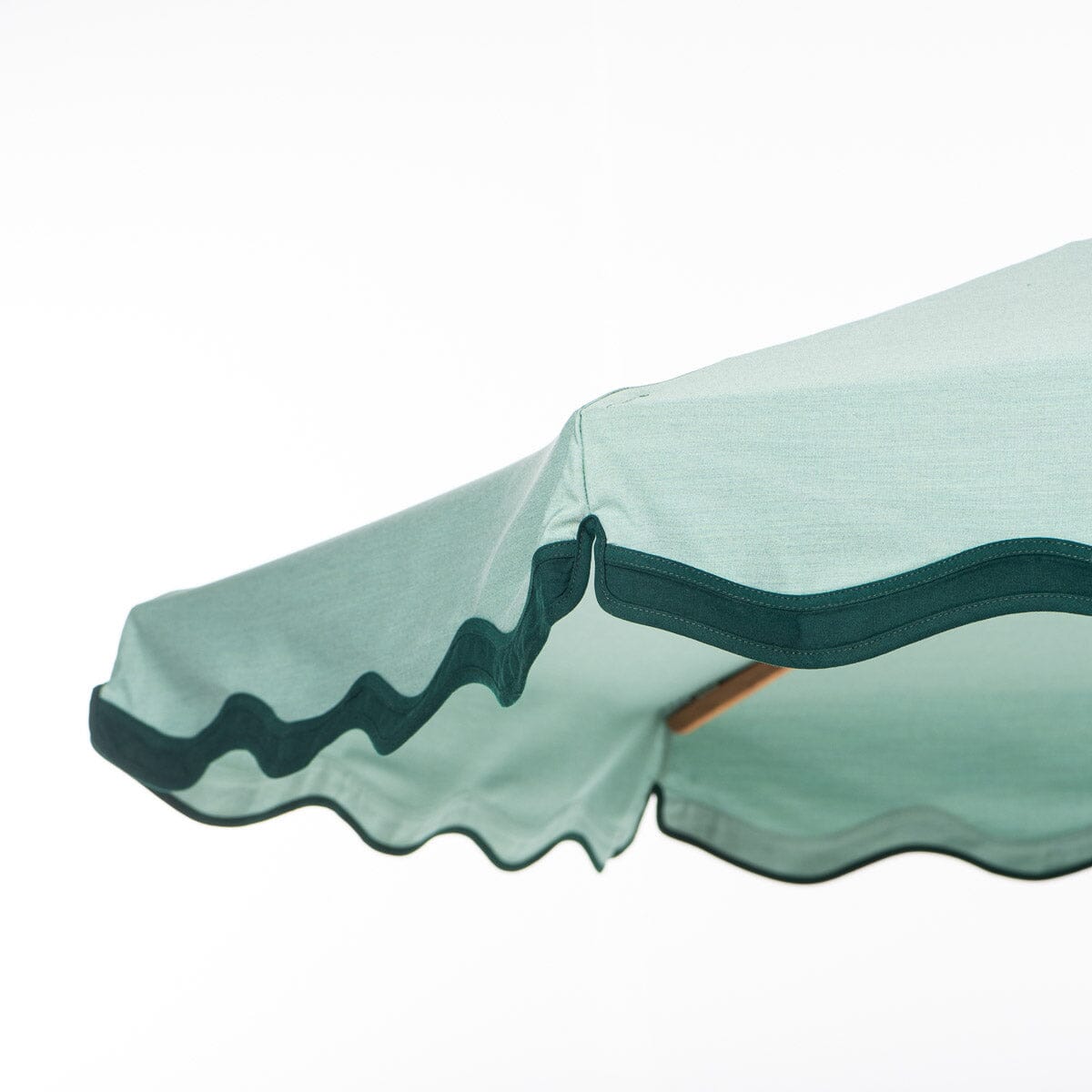 Terrace Umbrella in Rivie Green | Transfer Teak Frame Terrace Umbrella Kit Business & Pleasure Co. 