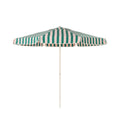 The Terrace Umbrella in Bistro Green Stripe by Business & Pleasure Co. - 9' Span