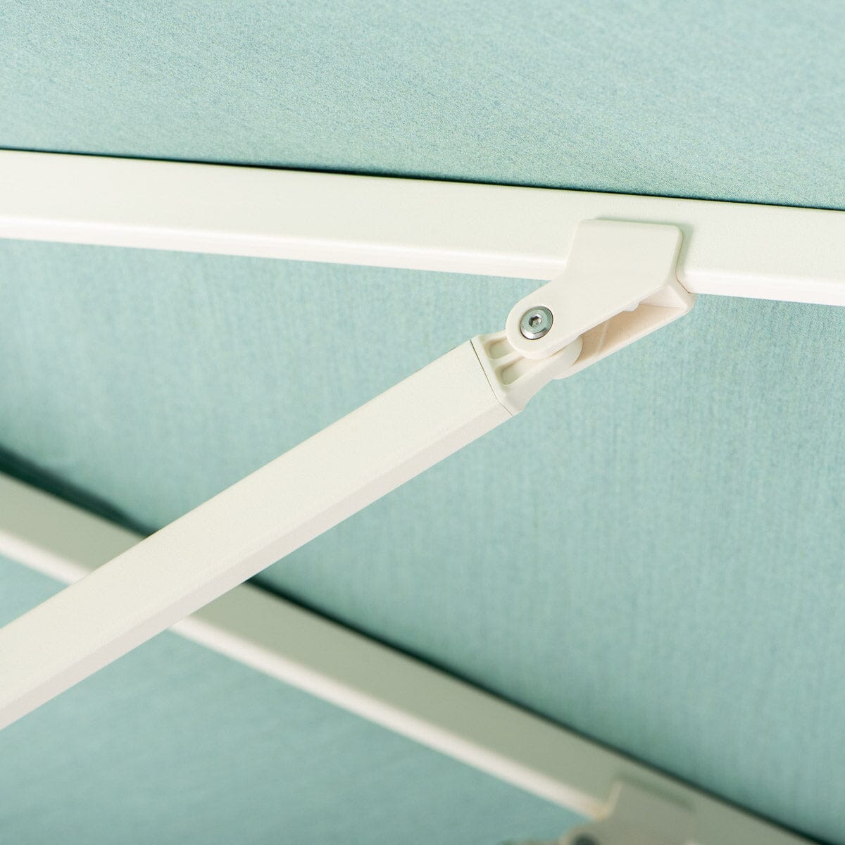 Terrace Umbrella in Rivie Green | Antique White Frame Terrace Umbrella Kit Business & Pleasure Co. 