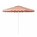 Terrace Umbrella in Rivie Pink | Antique White Frame Terrace Umbrella Kit Business & Pleasure Co. 9' 