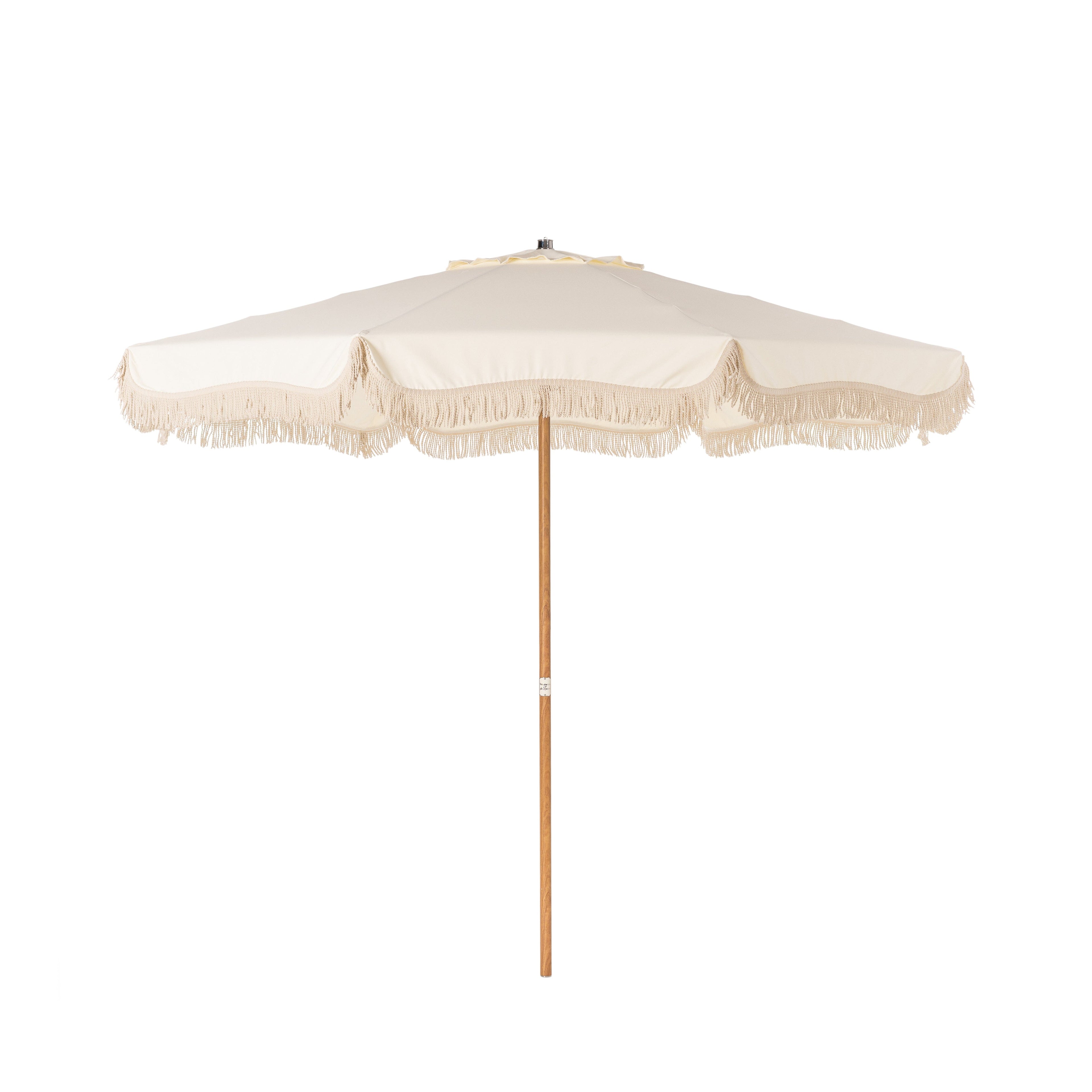 The Terrace Umbrella Business & Pleasure Co. Antique White Teakwood 