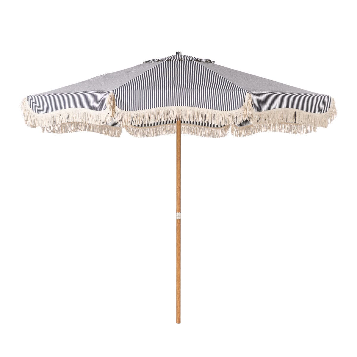 The Terrace Umbrella Business & Pleasure Co. Lauren's Navy Stripe Teakwood 