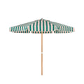 The Terrace Umbrella in Bistro Green Stripe by Business & Pleasure Co. - 9' Span