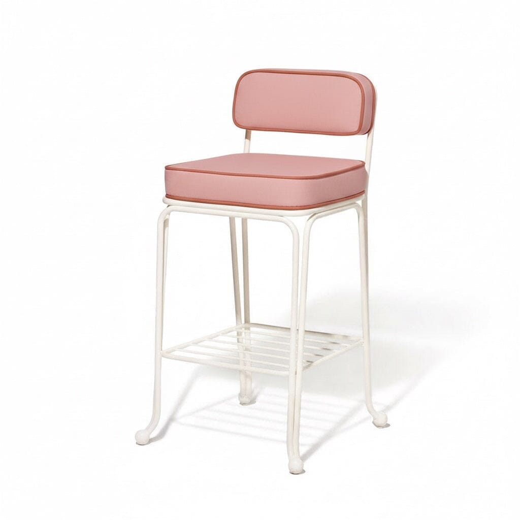 Product image of Waterhouse Bistro Stool in Rivie Pink | Antique White Frame Waterhouse Bistro Stool Kit Business & Pleasure Co. 