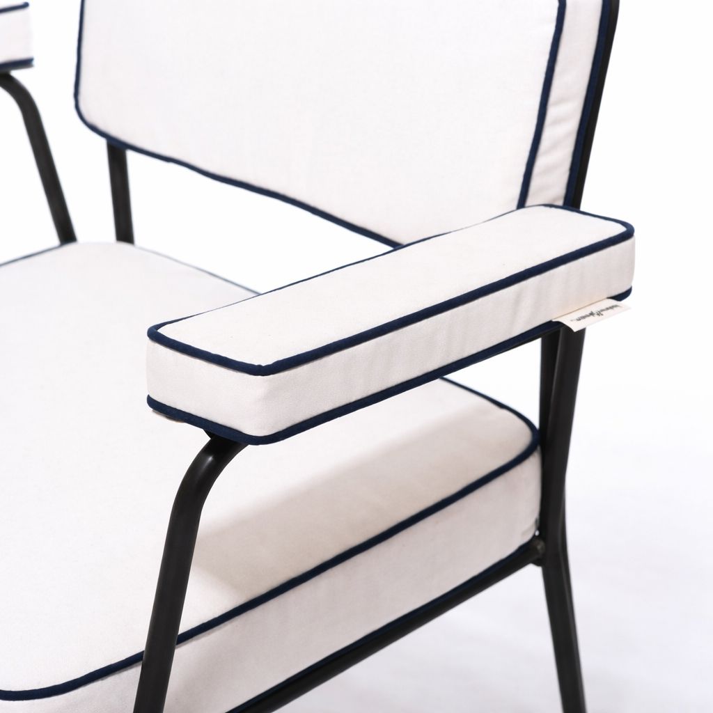 The Waterhouse Dining Chair Rivie White | Vintage Black Frame