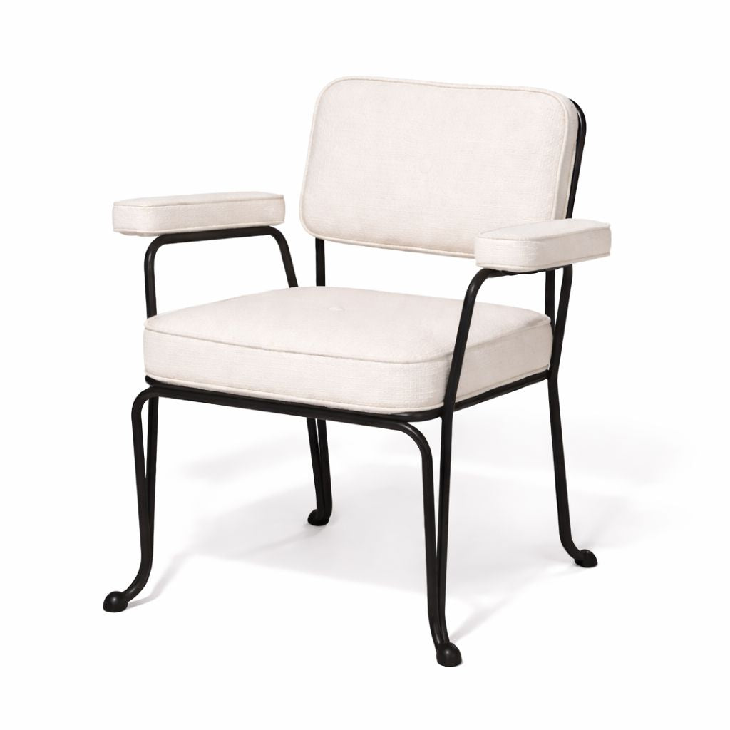 Product image of Waterhouse Dining Chair in Boucle Antique White | Vintage Black Frame Waterhouse Dining Chair Kit Business & Pleasure Co. 