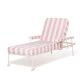 Waterhouse Sun Lounger in Crew Pink Stripe | Antique White Frame