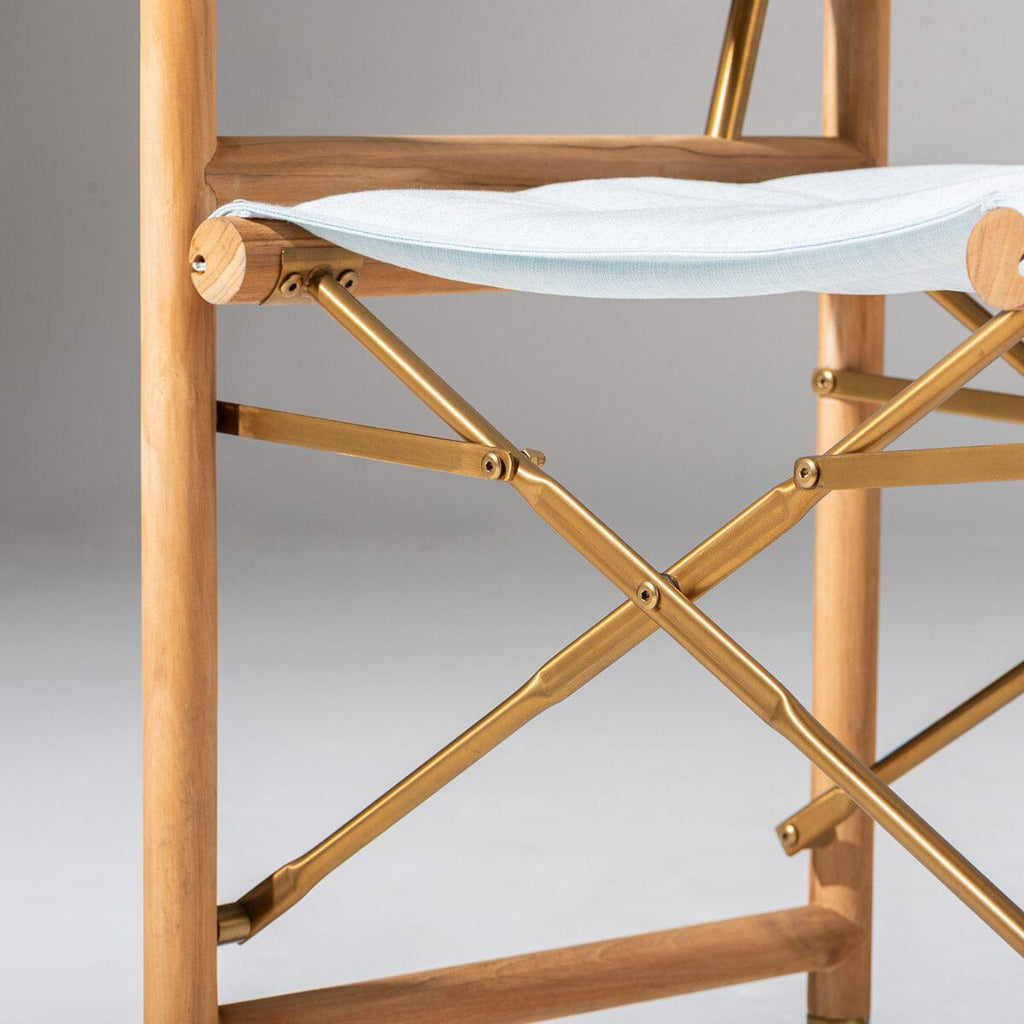 The WES Directors Chair in Sky Blue | Teakwood Gold Frame Wes Director Chair Kit Business & Pleasure Co. 