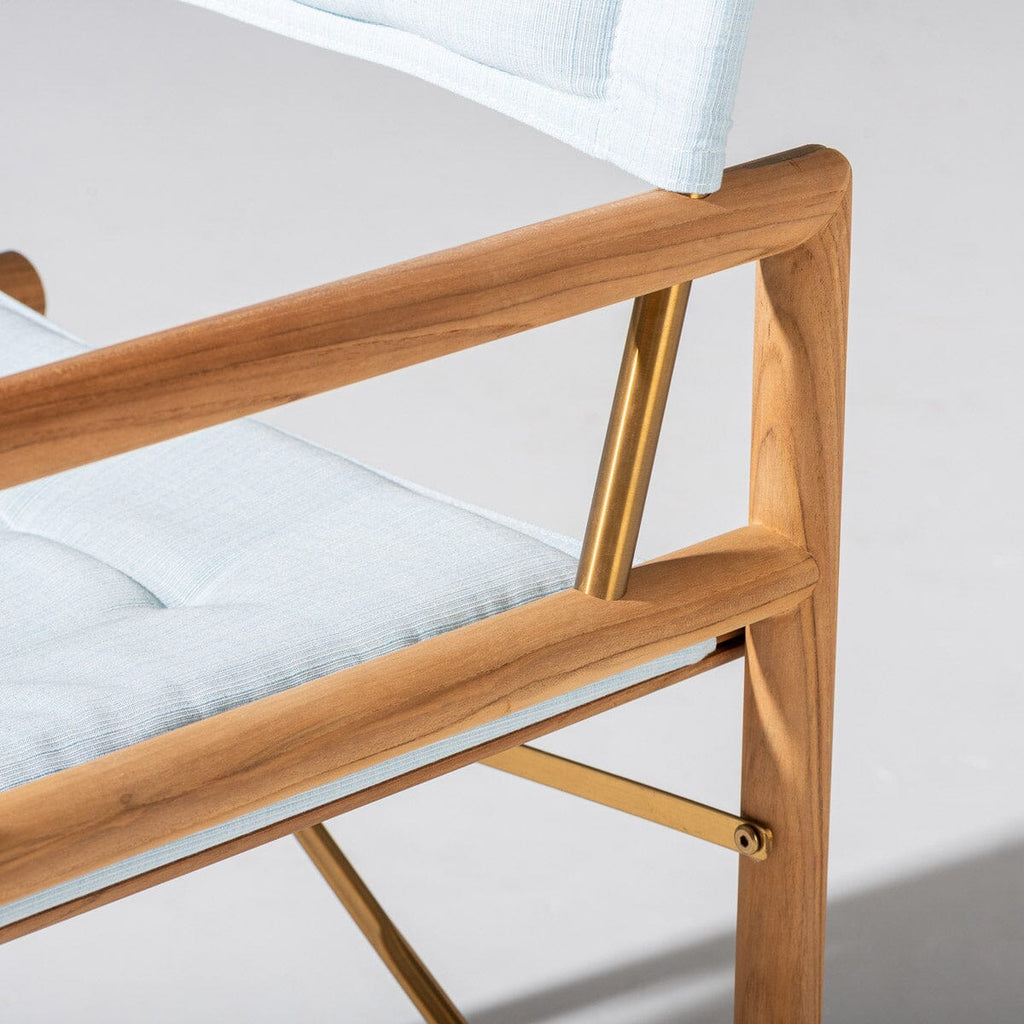 The WES Directors Chair in Sky Blue | Teakwood Gold Frame Wes Director Chair Kit Business & Pleasure Co. 