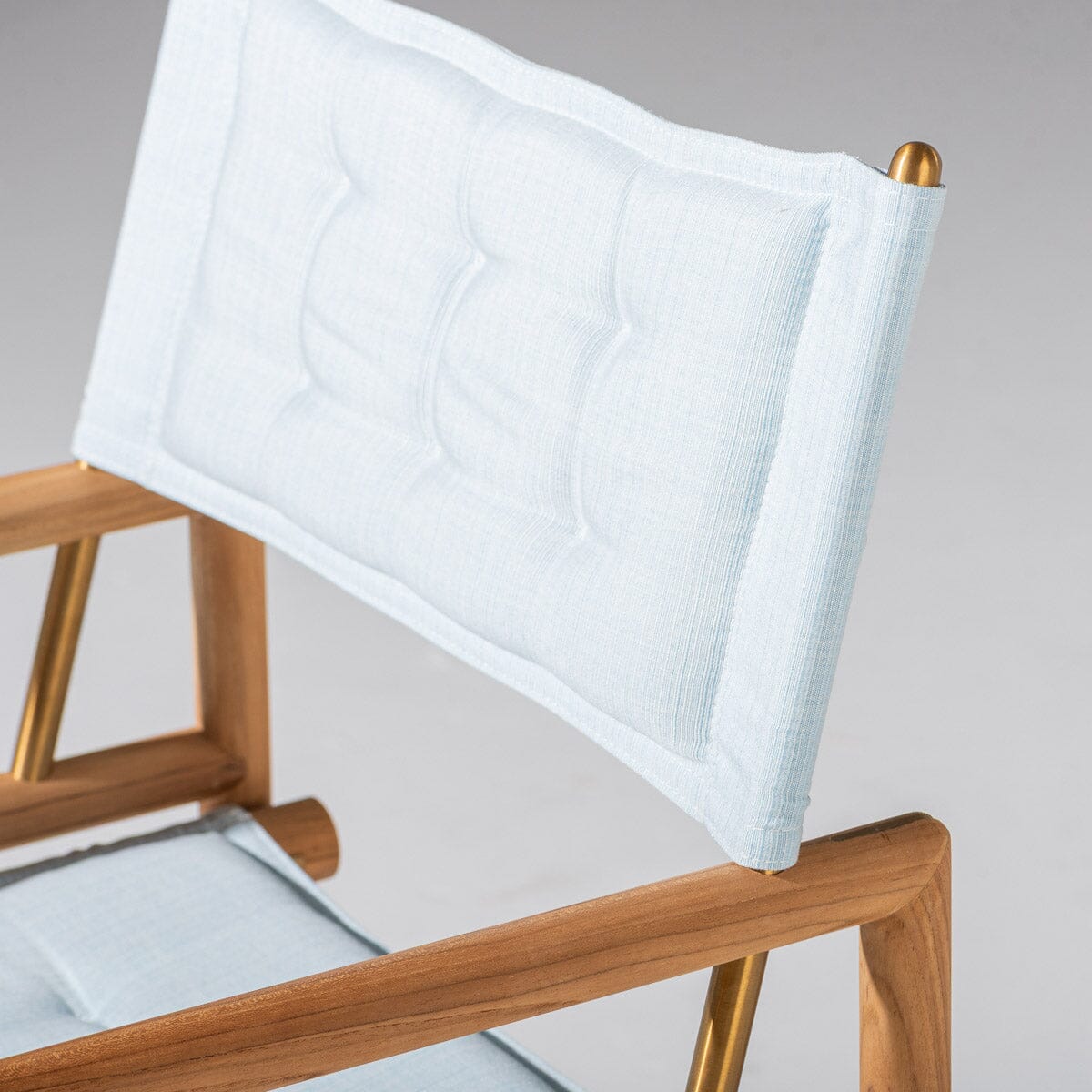 The WES Directors Chair in Sky Blue | Teakwood Gold Frame Wes Director Chair Kit Business & Pleasure Co. 