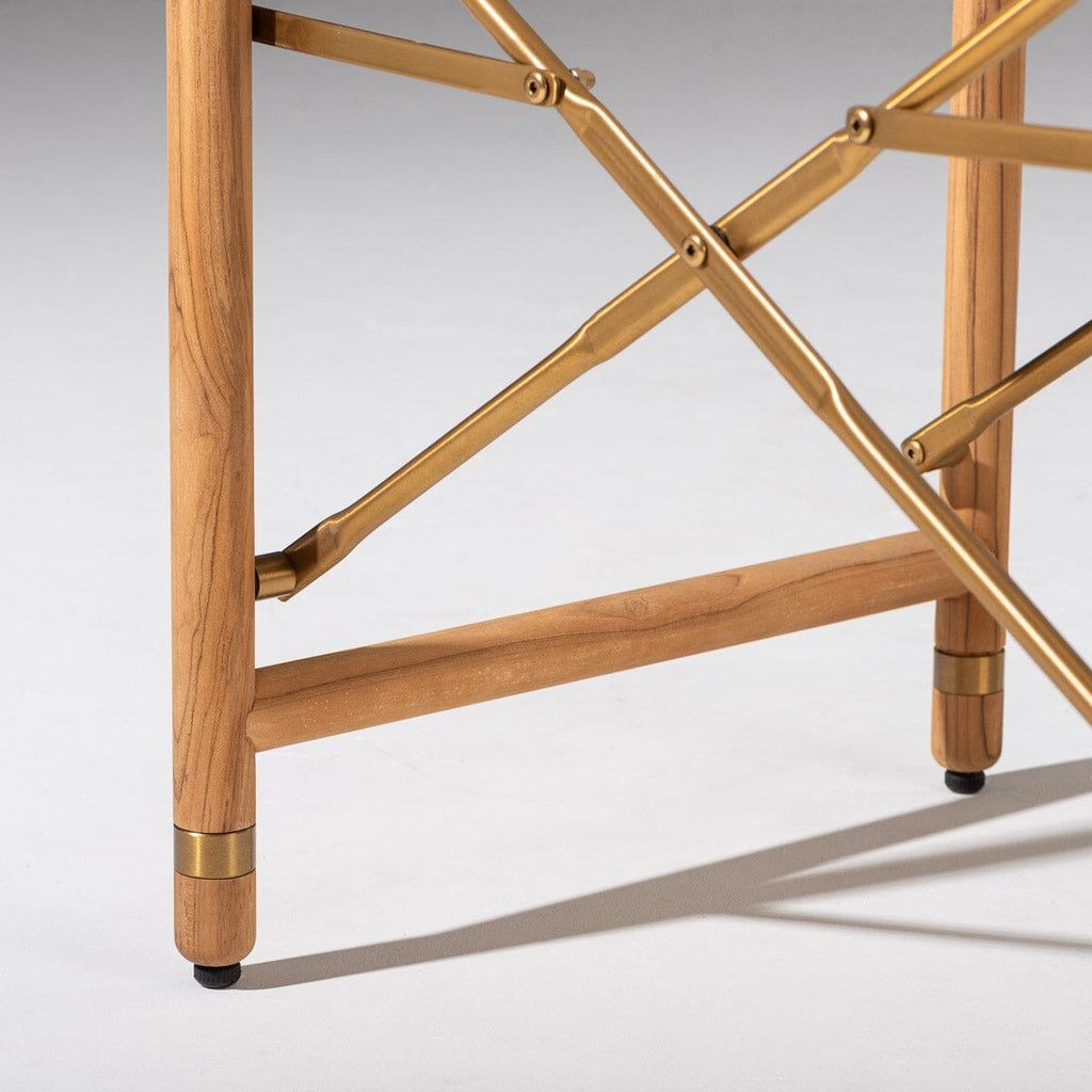 The WES Directors Chair in Monaco Black Stripes | Teakwood Gold Wes Director Chair Kit Business & Pleasure Co. 