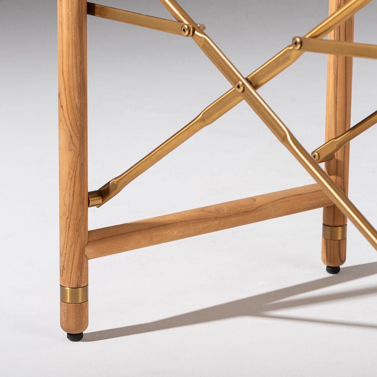 The WES Directors Chair in Monaco Natural Stripe | Teakwood Gold Wes Director Chair Kit Business & Pleasure Co. 