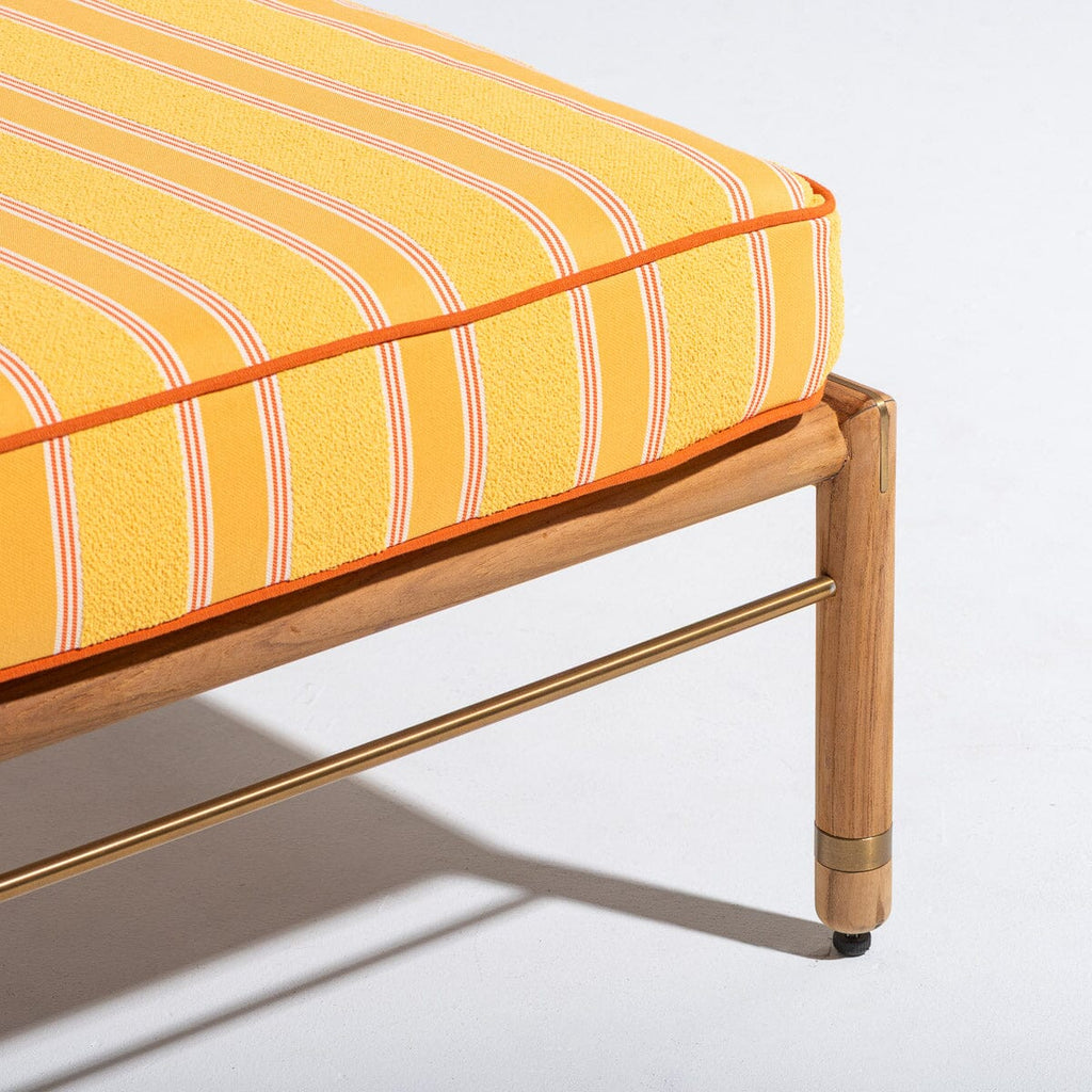 The WES Sun Lounger Kit - Teakwood Gold & Bistro Papaya Stripe Wes Sun Lounger Kit Business & Pleasure Co. 