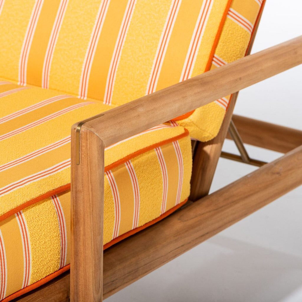 The WES Sun Lounger Kit - Teakwood Gold & Bistro Papaya Stripe Wes Sun Lounger Kit Business & Pleasure Co. 