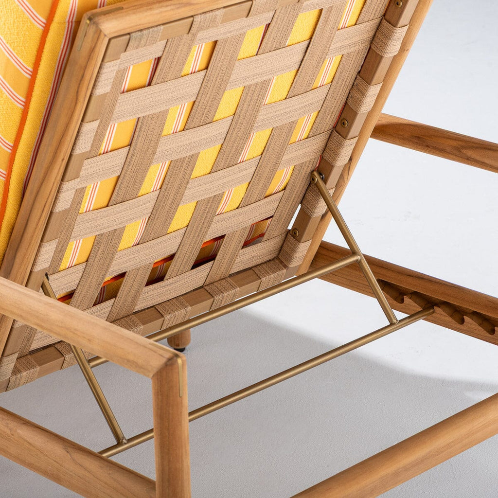 The WES Sun Lounger Kit - Teakwood Gold & Bistro Papaya Stripe Wes Sun Lounger Kit Business & Pleasure Co. 