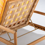 The WES Sun Lounger Kit - Teakwood Gold & Bistro Papaya Stripe Wes Sun Lounger Kit Business & Pleasure Co. 