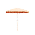 Amalfi Beach Umbrella in Rivie Pink with Darker Pink Trim by Business and Pleasure Co.
