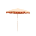 Amalfi Beach Umbrella in Rivie Pink with Darker Pink Trim by Business and Pleasure Co.