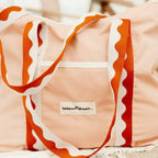 Riviera pink beach bag at the beach
