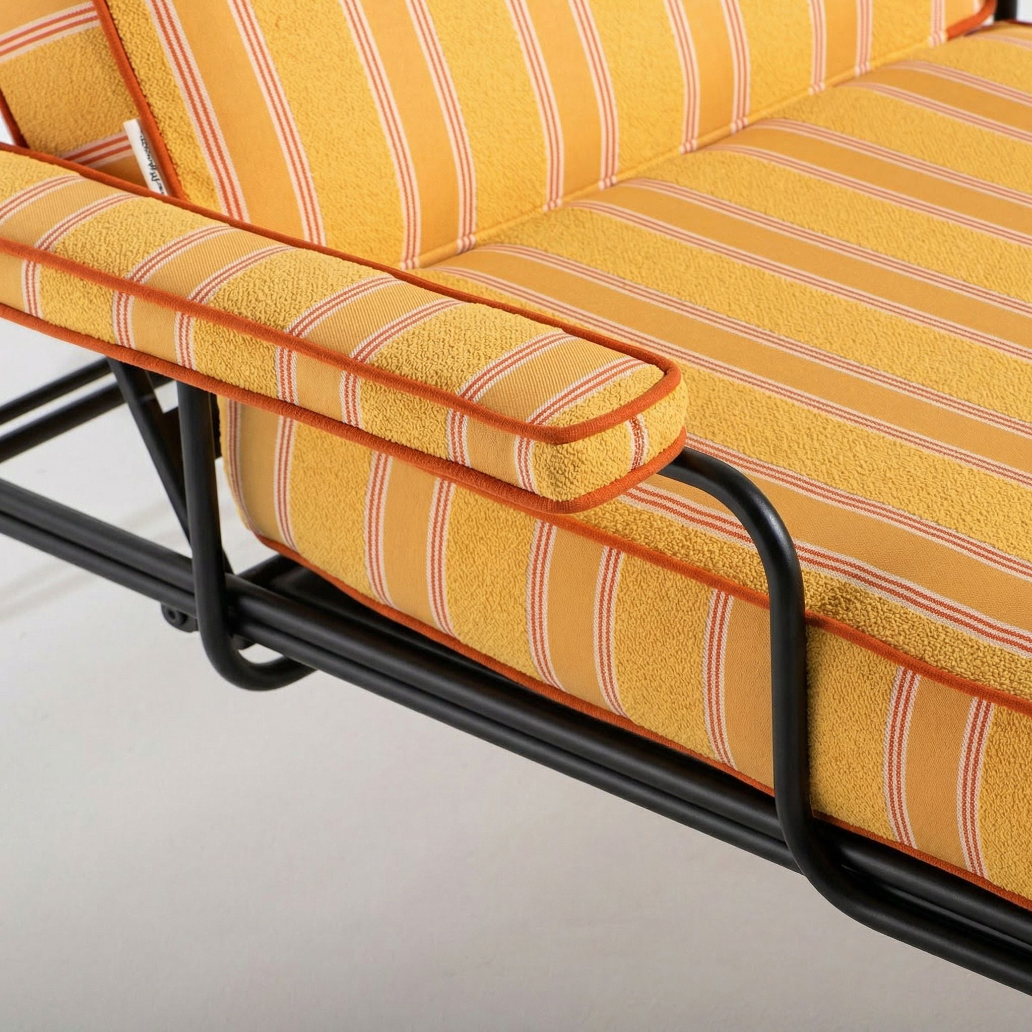 Waterhouse Sun Lounger in Bistro Papaya Stripe | Vintage Black Frame Waterhouse Sun Lounger Kit Business & Pleasure Co. 