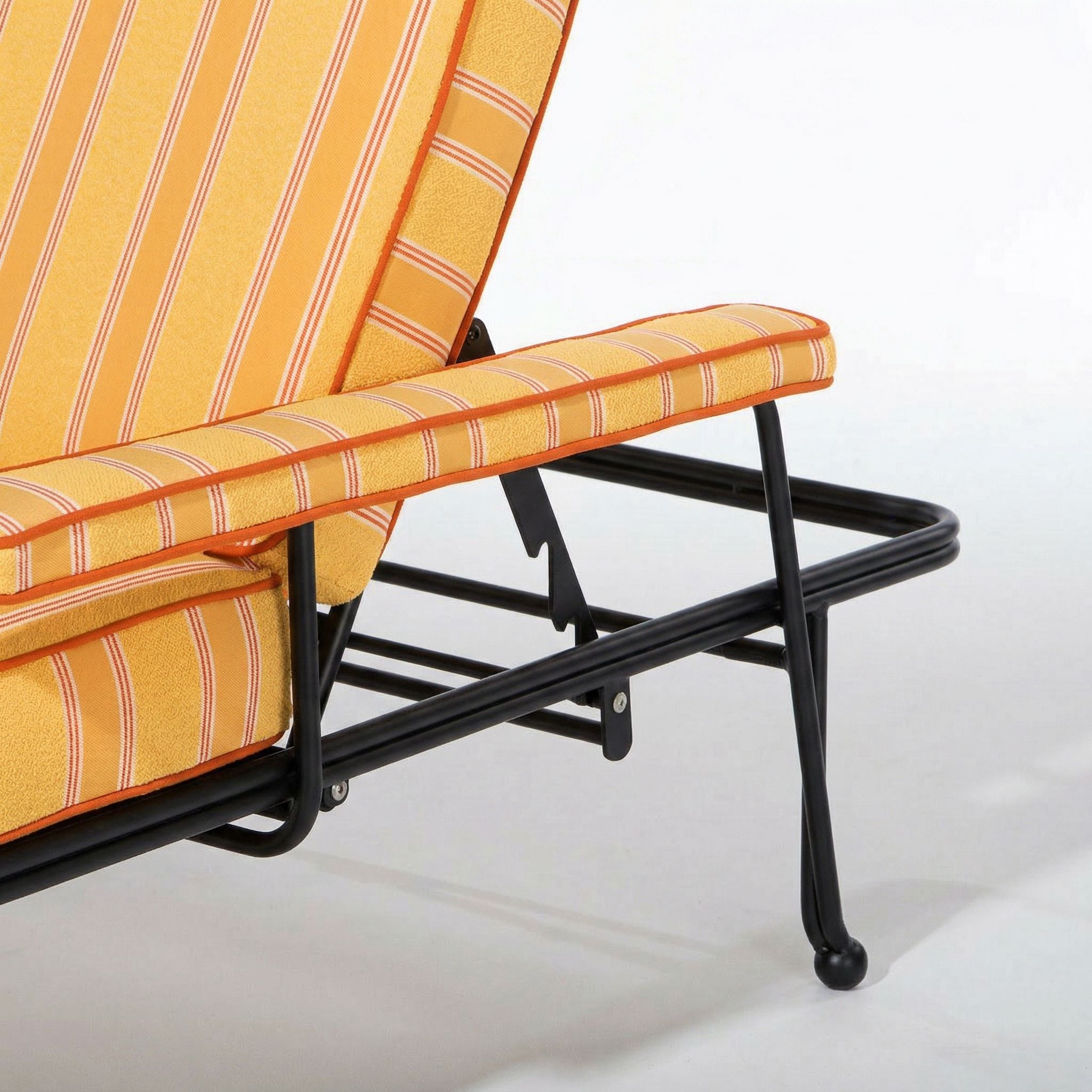 Waterhouse Sun Lounger in Bistro Papaya Stripe | Vintage Black Frame Waterhouse Sun Lounger Kit Business & Pleasure Co. 