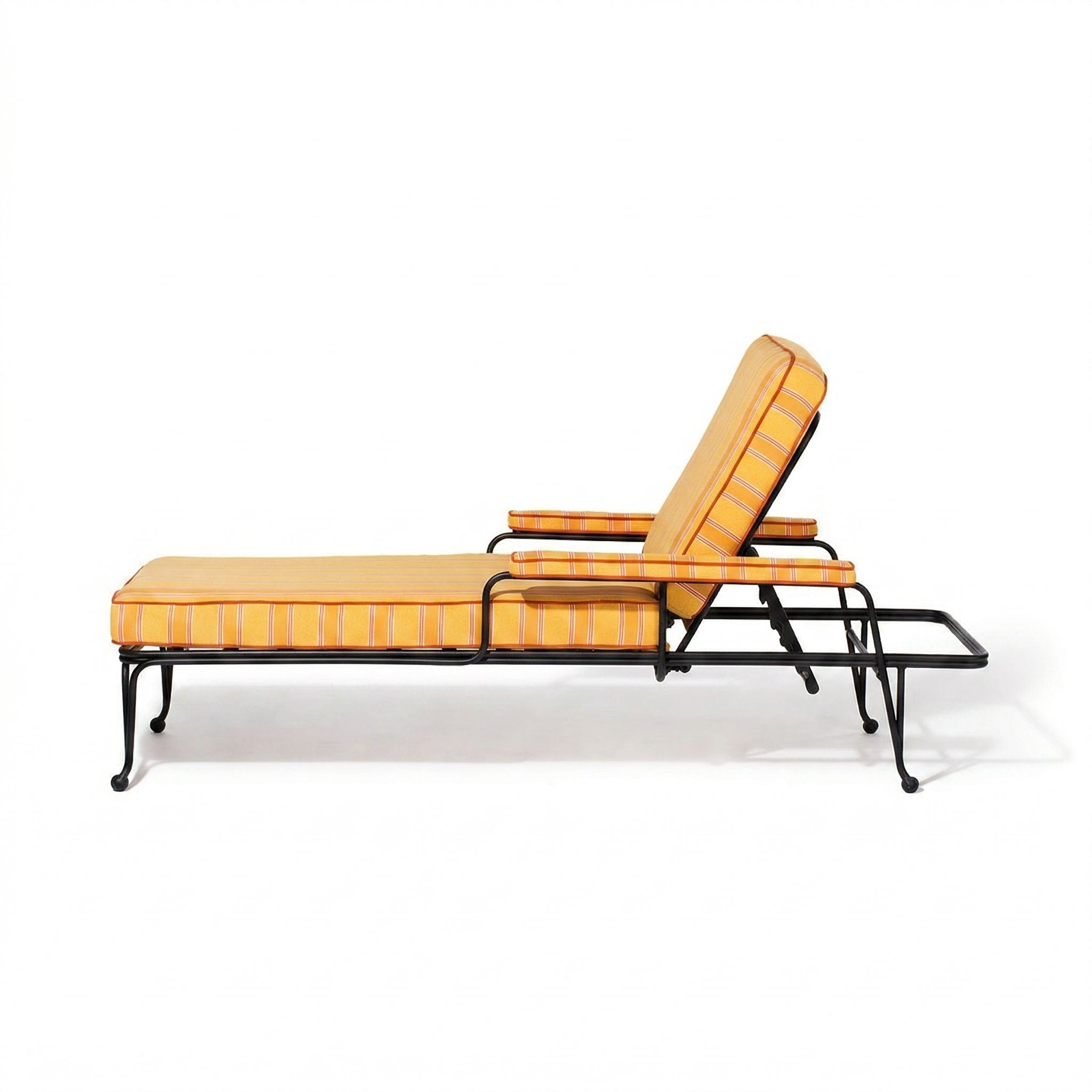Waterhouse Sun Lounger in Bistro Papaya Stripe | Vintage Black Frame Waterhouse Sun Lounger Kit Business & Pleasure Co. 