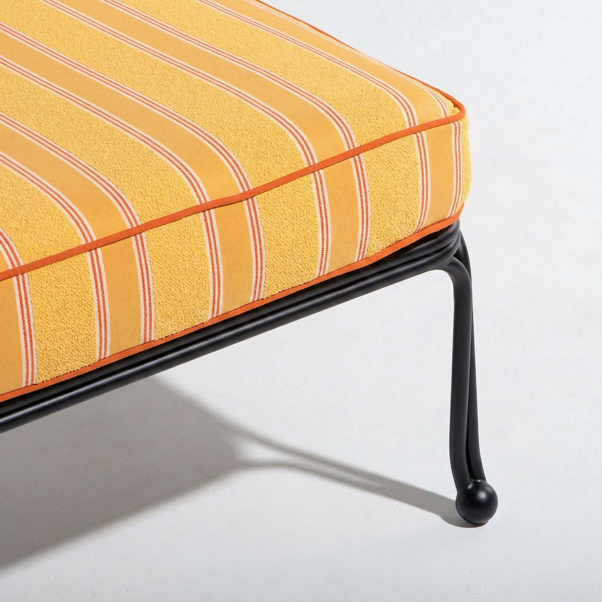 Waterhouse Sun Lounger in Bistro Papaya Stripe | Vintage Black Frame Waterhouse Sun Lounger Kit Business & Pleasure Co. 