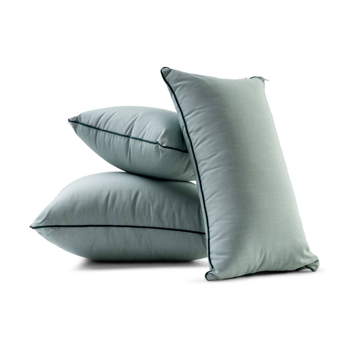Studio image of riviera green euro throw pillow