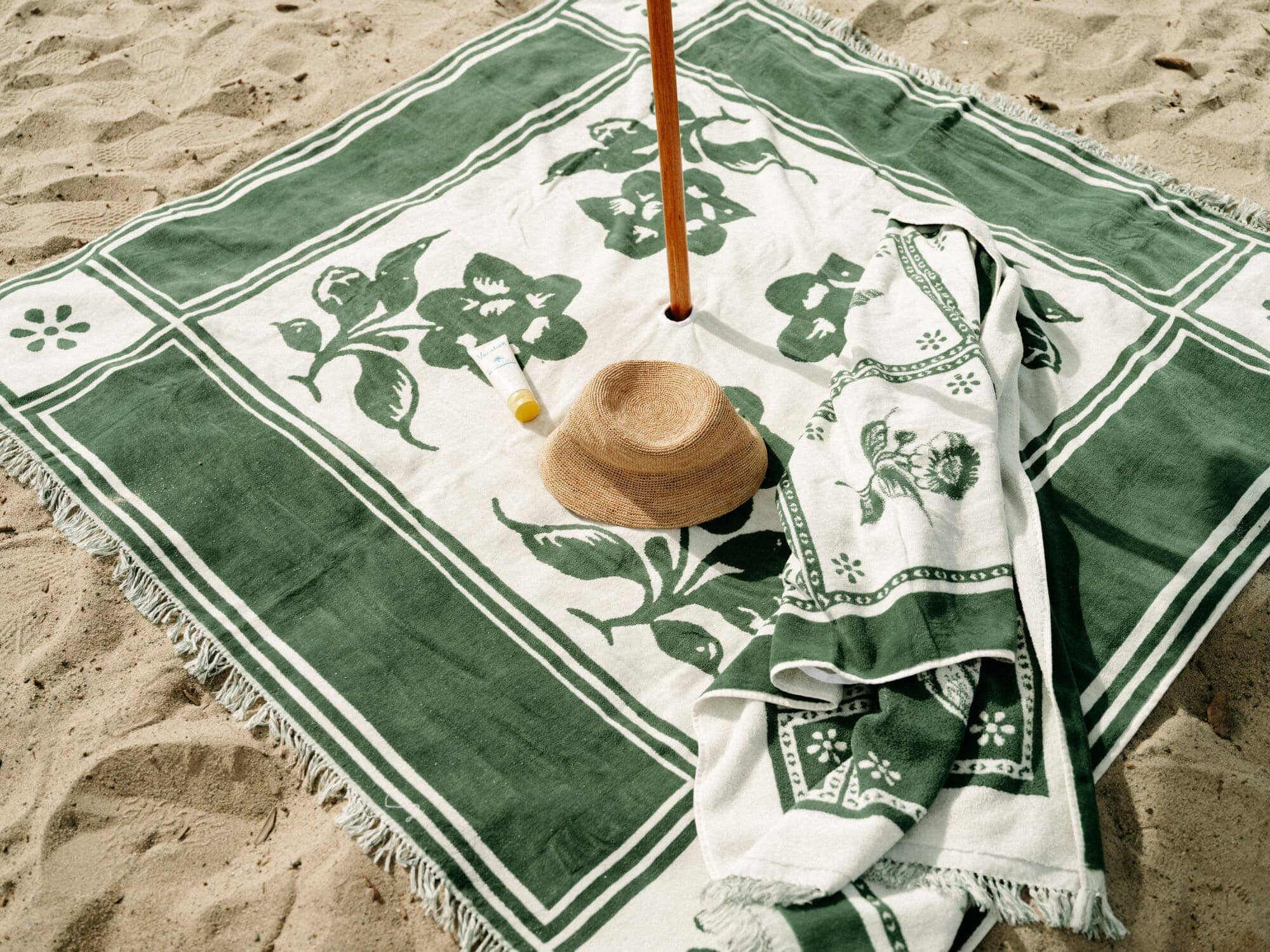 Blanket and towel at the beach