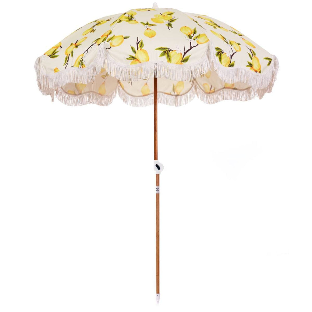 lemon print patio umbrella Business & Pleasure Co - Holiday Beach Umbrella
