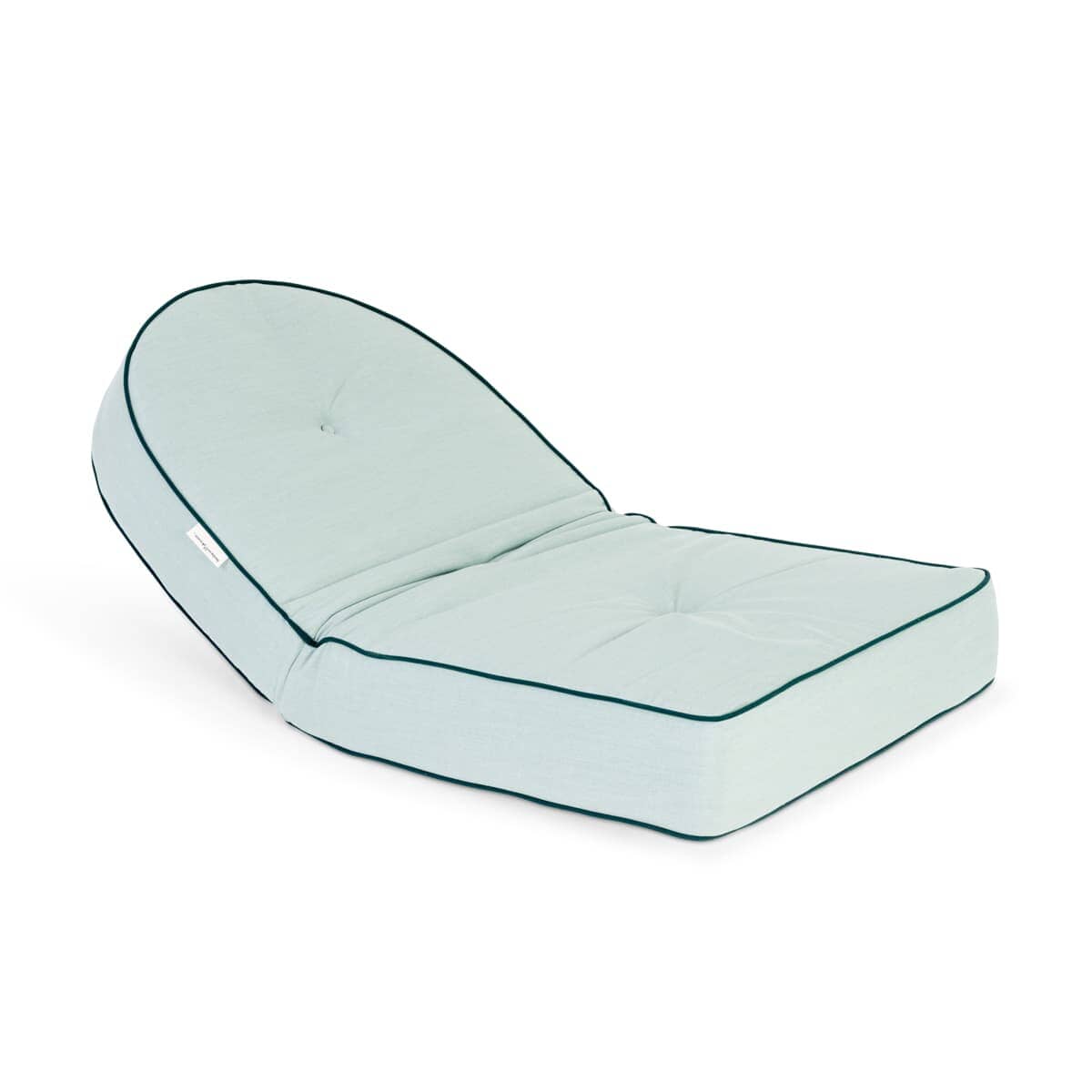 Studio image of riviera green reclining pillow lounger