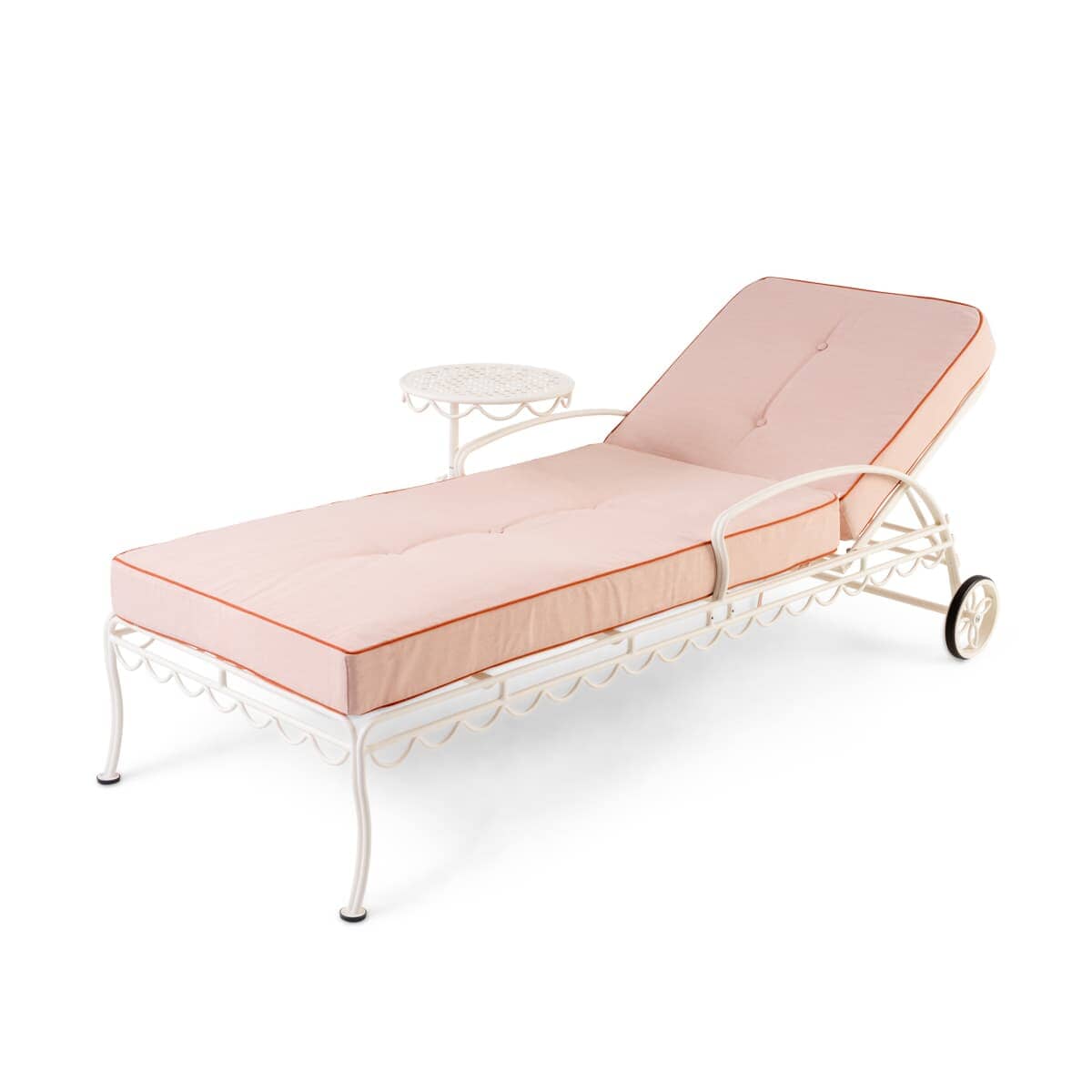 Studio image of riviera pink sun lounger