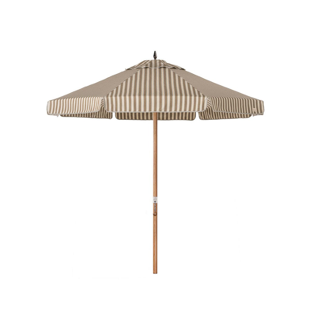 chocolate brown striped patio umbrella Inside Out 9 Ft Crank Brown/White Outdoor Stripe Classic Mediterranean Round Aluminum Wood : Patio, Lawn & Garden Patio umbrella made with 100% solution Business & Pleasure Co. The