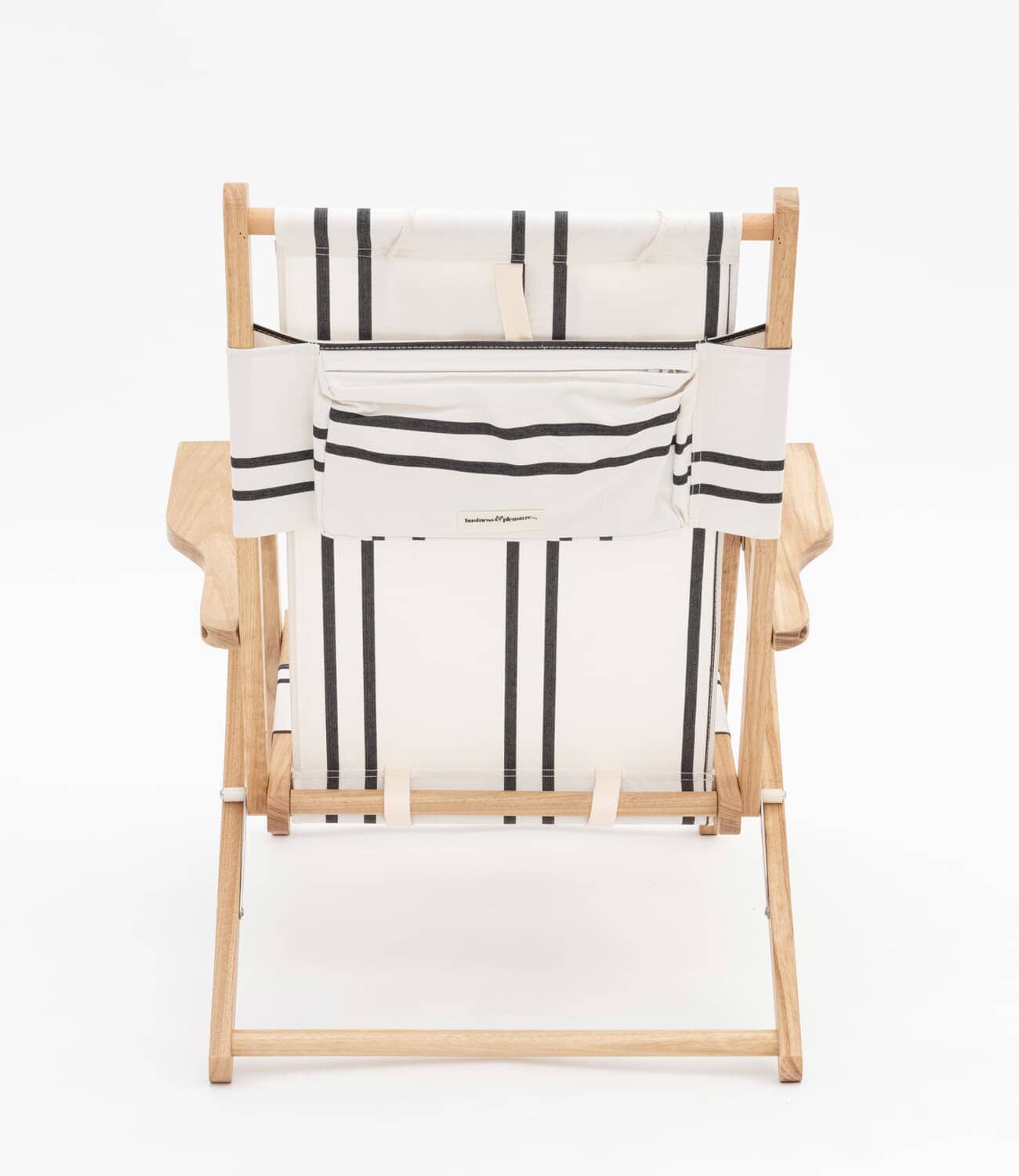 Studio image of black two stripe tommy chair
