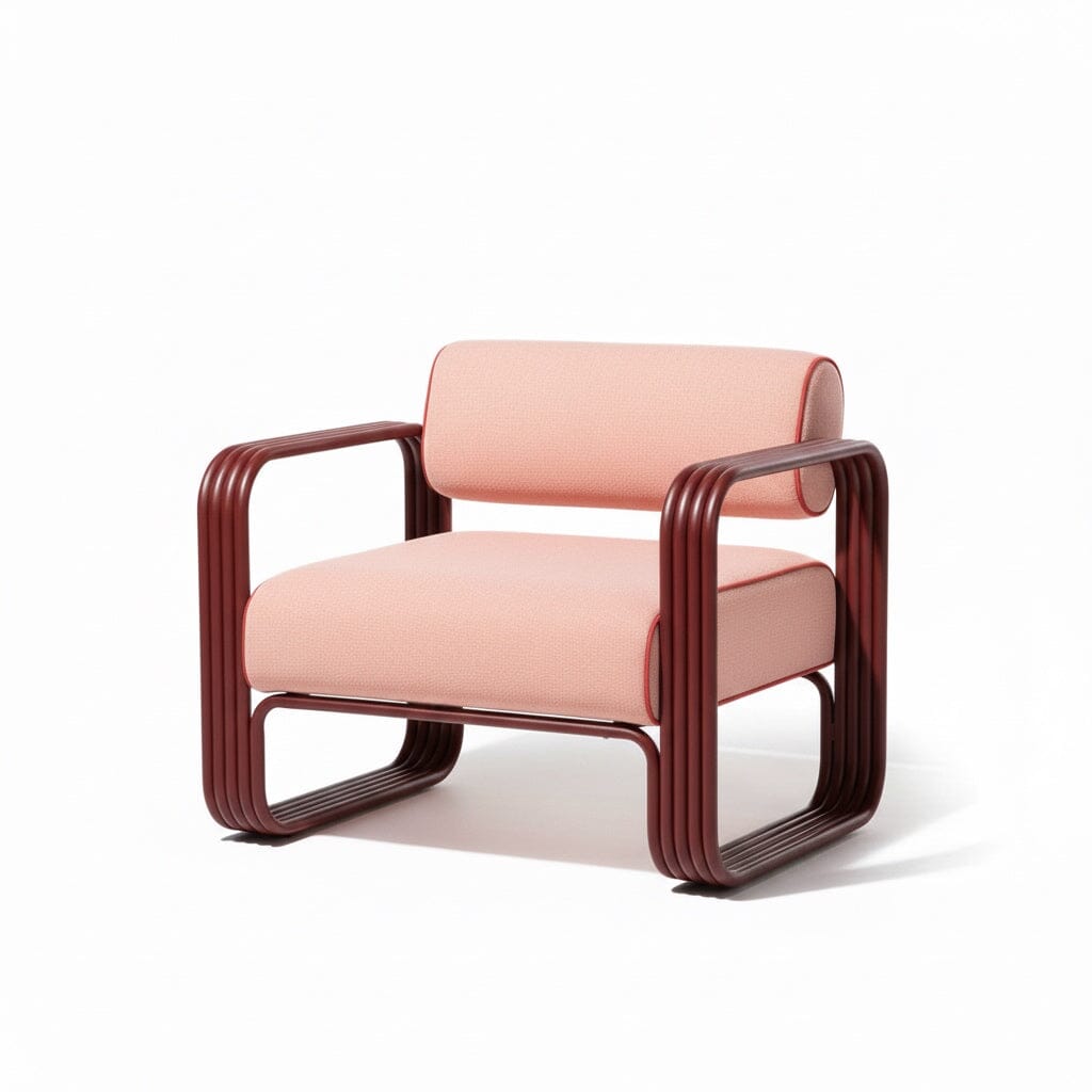 Product image of Contini Accent Chair in Rivie Pink | Merlot Frame Contini Accent Chair Kit Business & Pleasure Co. 